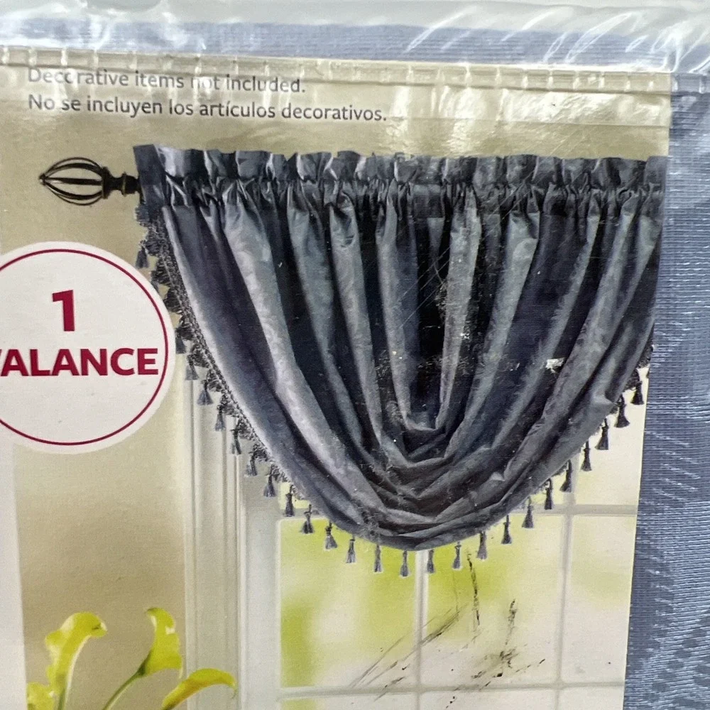 Better Homes and‎ Gardens Lined Window Valances (Set of 2) Steel Blue Maya